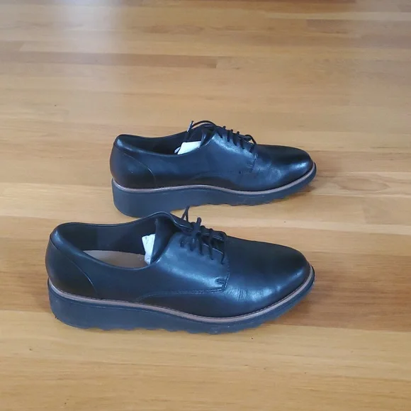 Clarks Sharon Noel lace up Oxford size 8.5. Black leather - Picture 6 of 7